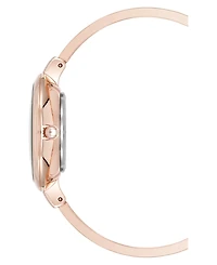Anne Klein Women's Quartz Charming Floral Rose Gold-Tone Metal Alloy Watch Set, 32mm