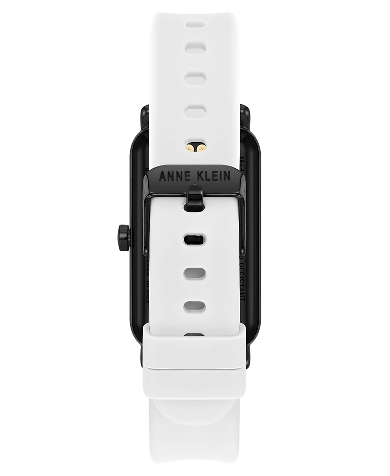 Anne Klein Women's Connect It Illume Smartwatch with Black Leather and White Silicone Band, 37mm