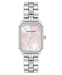 Anne Klein Women's Quartz Pink and Silver-Tone Octagonal Metal Alloy Bracelet Watch, 24mm