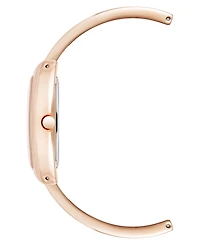 Anne Klein Women's Quartz Cushion Blush Pink Enamel with Rose Gold-Tone Metal Alloy Bangle Watch, 22mm