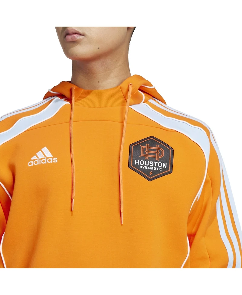 Adidas Men's Orange Houston Dynamo Fc 2025 Travel Pullover Hoodie