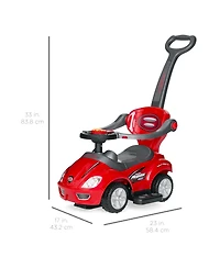 Best Choice Products 3-in-1 Kids Push and Pedal Toddler Ride On Wagon Play Toy Stroller w/ Sounds, Handle, Horn