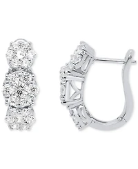 Forever Grown Diamonds Lab Grown Diamond Triple Cluster Statement Earrings (2 ct. t.w.) in Sterling Silver or 14k Gold-Plated Sterling Silver