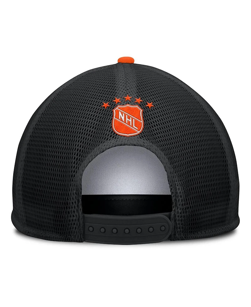 Fanatics Men's White/Black Edmonton Oilers Decades Collection Foam Front Snapback Hat