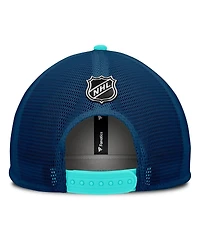 Fanatics Men's White/Deep Sea Blue Seattle Kraken Authentic Pro Hometown Rink Foam Trucker Snapback Hat