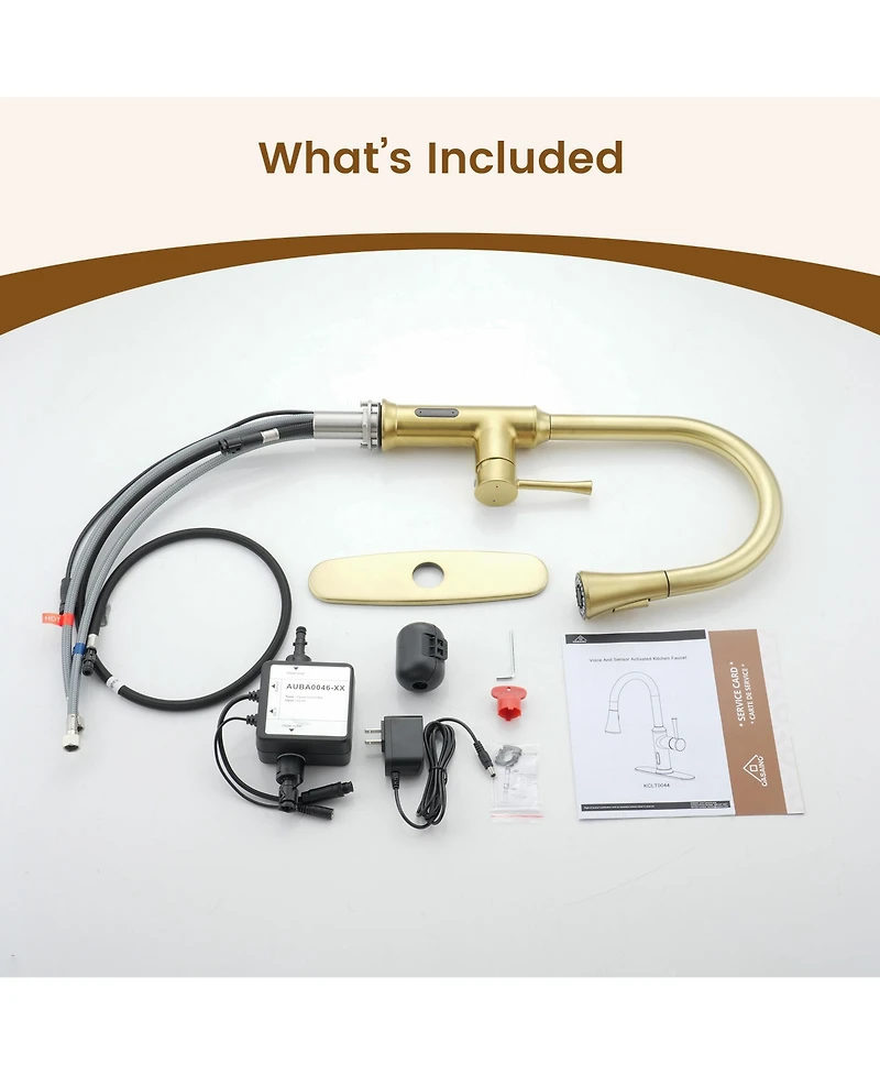 Casainc Smart Faucet Touchless Pull Down Sprayer Kitchen with Voice and Motion Control