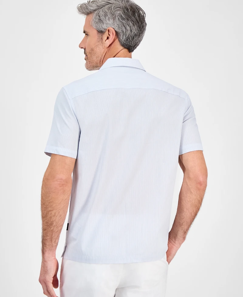 Michael Kors Men's Relaxed-Fit Dobby Stripe Shirt