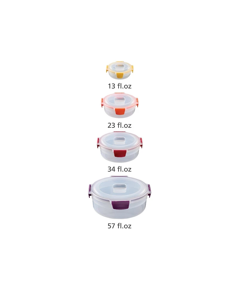 Joseph Joseph Nest Lock 8-Piece Round Food Storage Container Set