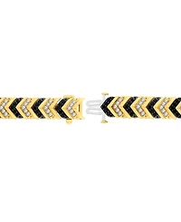 Men's Black & White Diamond Chevron Link Bracelet (3 ct. t.w.) in 10k Gold