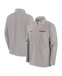 Nike Men's Pewter Usc Trojans Sideline Coaches Quarter-Zip Jacket