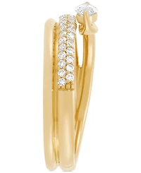 Forever Grown Diamonds Lab Grown Diamond Marquise & Round Wrap Ring (1/2 ct. t.w.) in 14k Gold-Plated Sterling Silver