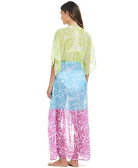 Bleu by Rod Beattie Women's Sock It To Me Printed Chiffon Cover-Up Maxi Dress