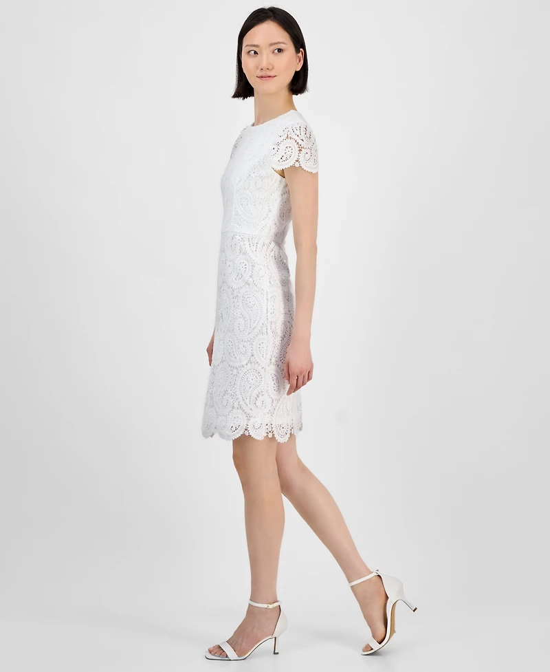 Tahari Petite Paisley Lace Cap-Sleeve Sheath Dress