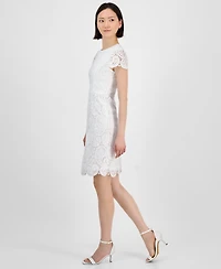 Tahari Petite Paisley Lace Cap-Sleeve Sheath Dress