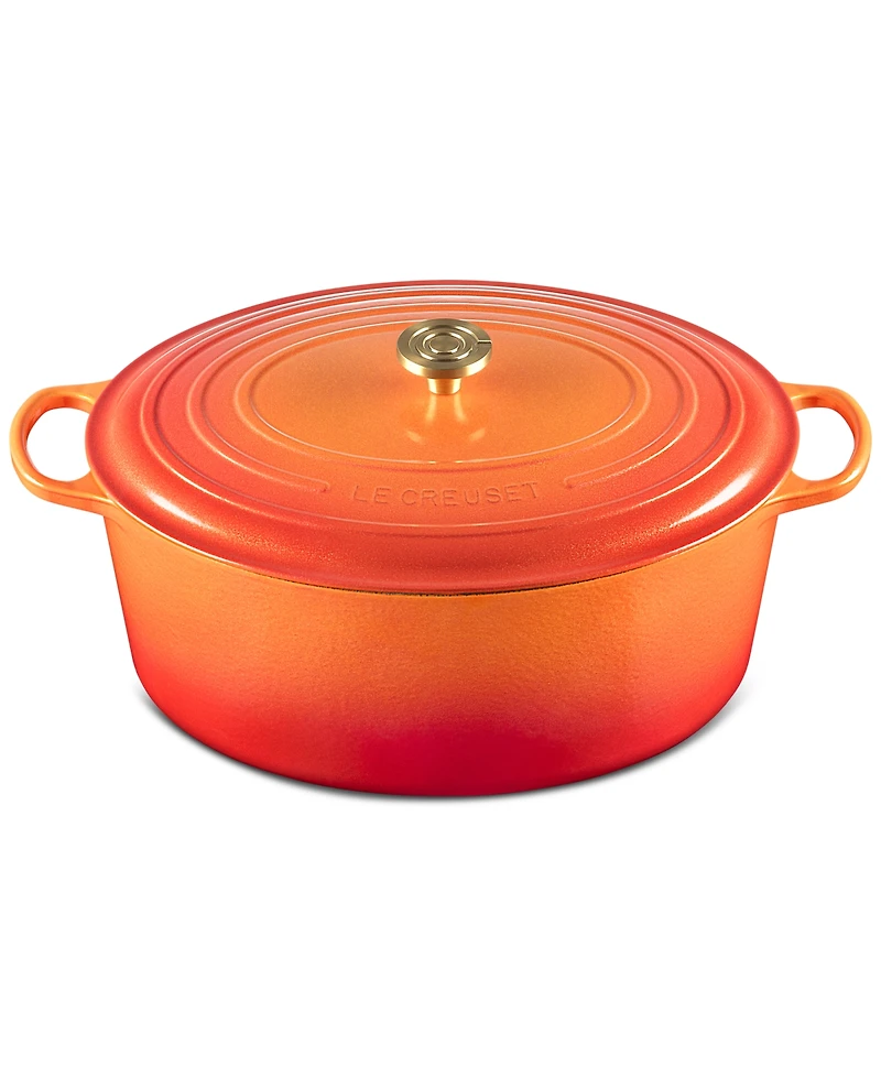 Le Creuset Signature 15.5-Qt. Flamme Doree Oval Oven with Crucible Knob - 100th Anniversary Edition
