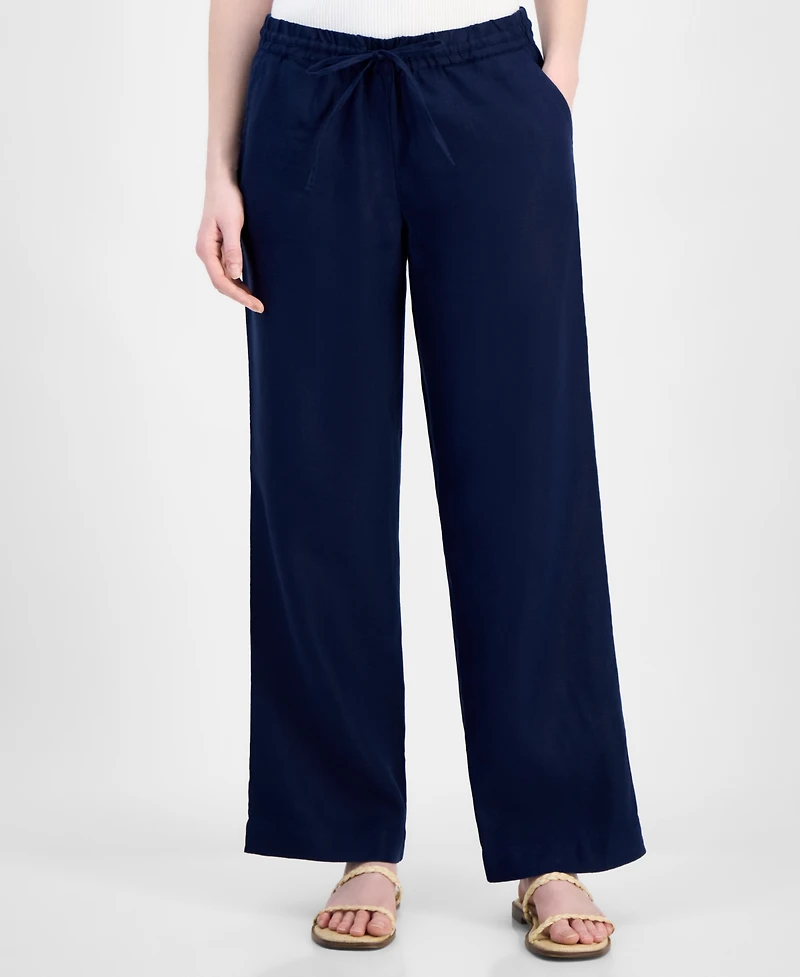Charter Club Women's 100% Linen Drawstring Pants, Created for Macy's