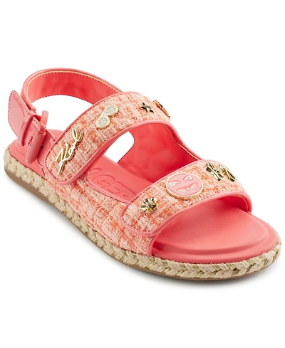 Karl Lagerfeld Paris Women's Charlay Almond Toe Flat Sandals