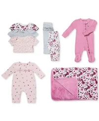 Huggies Baby Girls Floral Collection Bodysuits Pants Coverall Headband Set Footed Coverall Blanket