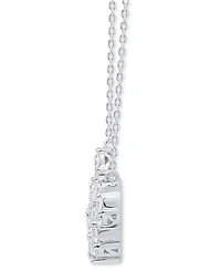 Forever Grown Diamonds Lab Grown Diamond Five Cluster 18" Necklace (2 ct. t.w.) in Sterling Silver or 14k Gold-Plated Sterling Silver