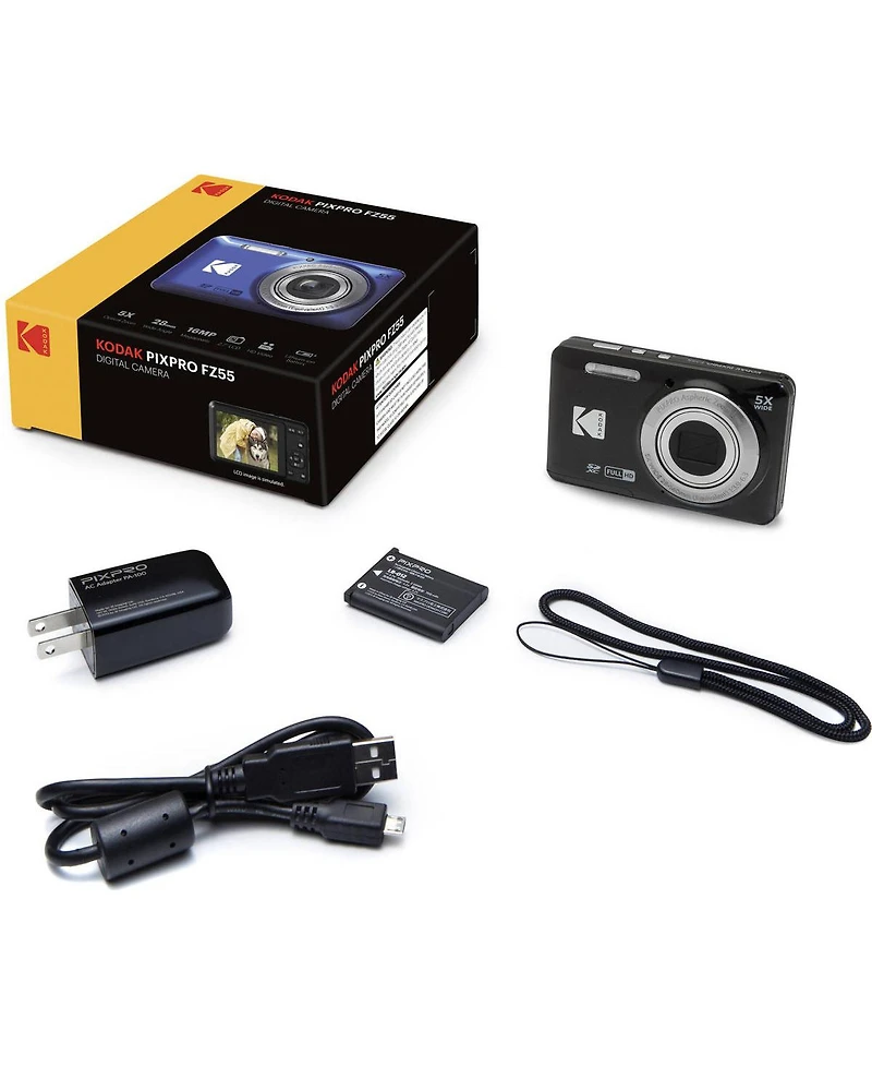 Kodak Pixpro FZ55 Friendly Zoom Digital Camera, Black