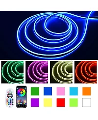 DELight 150FT Rgb Neon Rope Lights with Remote Control & App Ac 110V IP65 Waterproof Music Sync Dimmable Cuttable Diy Del-D150R