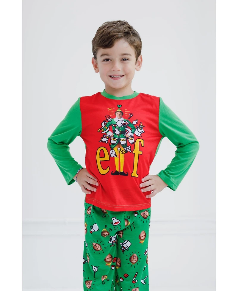 Elf Boys Pullover Pajama Shirt and Pants Sleep Set