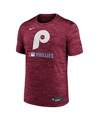 Nike Men's Burgundy Philadelphia Phillies Authentic Collection Velocity Performance Practice T-Shirt
