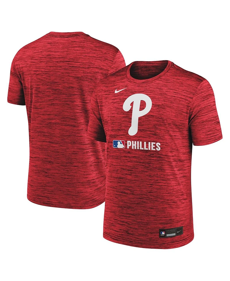 Nike Men's Red Philadelphia Phillies Authentic Collection Velocity Performance Practice T-Shirt