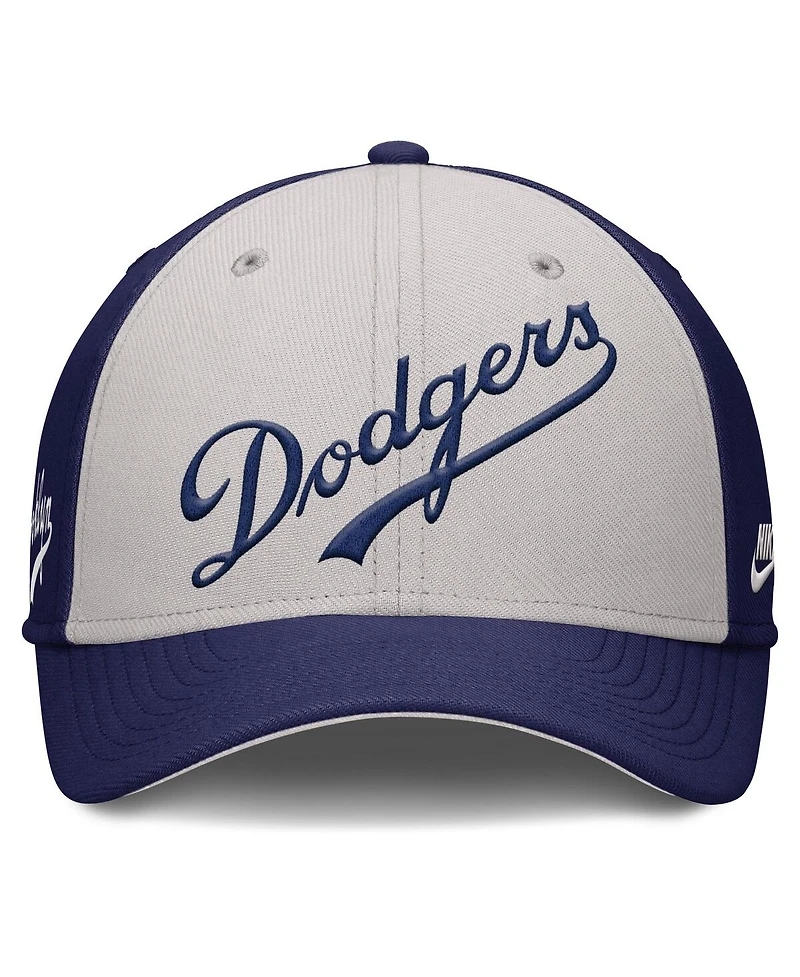 Nike Men's Navy/Gray Brooklyn Dodgers Rise Swoosh Performance Flex Hat