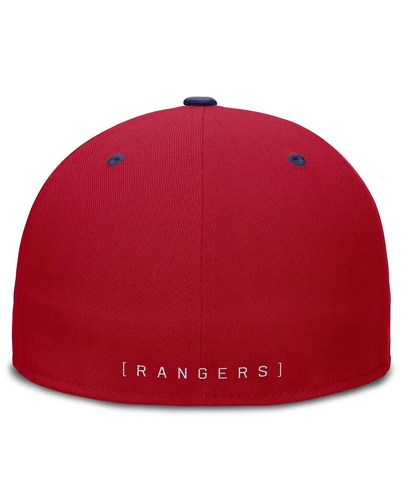 Nike Men's Red/Royal Texas Rangers True Primetime Two-Tone Performance Fitted Hat
