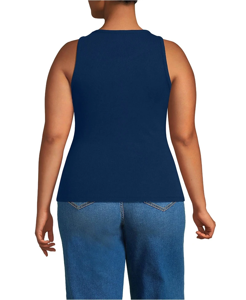 Lands' End Plus Drapey Rib Skimming Tank Top