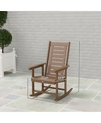 Outsunny 2 Outdoor Rocking Chairs, Hdpe High Back Patio Rockers
