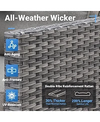 Xizzi 9 Piece Outdoor Patio Furniture with 3 Seat Sofa,All Weather Wicker Coversation Set Swivel Rocking Chair,Balcony Sofa Solar Nestin