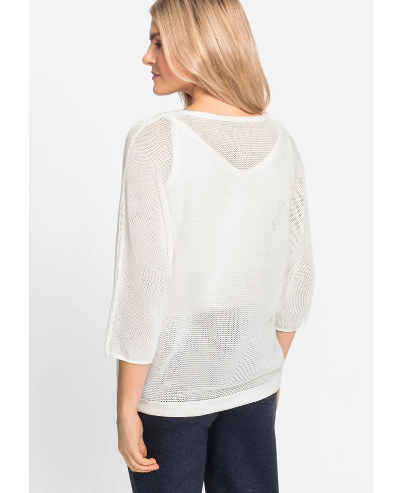 Olsen Women's Embellished Waffle Knit Pullover