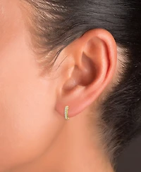 2-Pc. Set Cubic Zirconia Stud & Extra Small Hoop Earrings in 14k Gold-Plated Sterling Silver