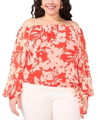 Vince Camuto Plus Off-The-Shoulder Long-Sleeve Blouse