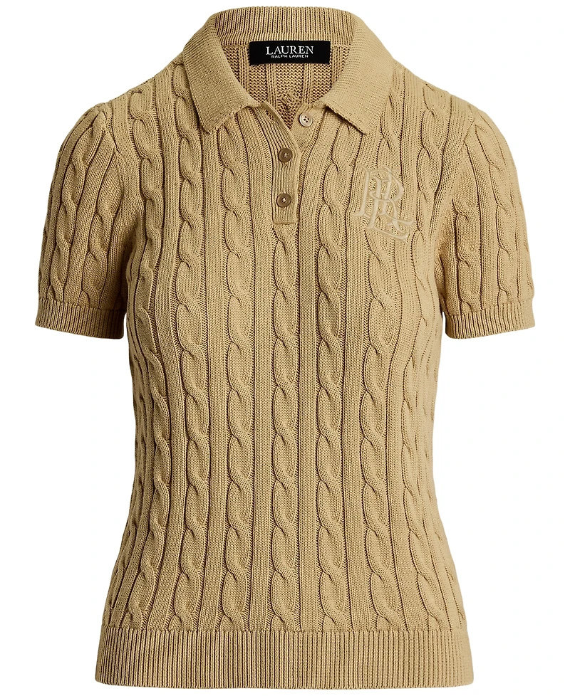 Lauren Ralph Women's Cable-Knit Polo Shirt