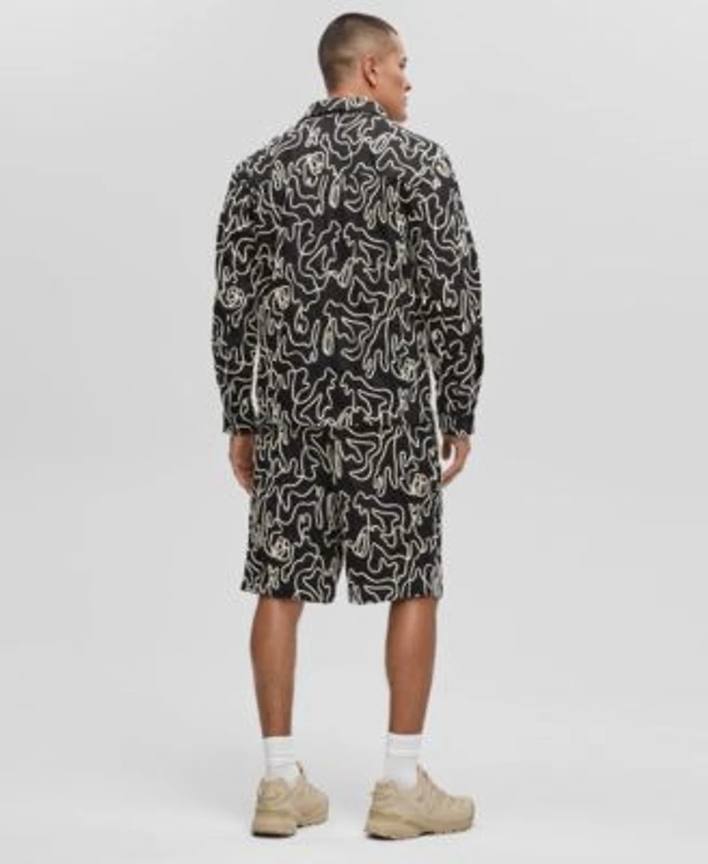 Mode Of One Mens Floral Embroidered Shacket Shorts Exclusively At Macys