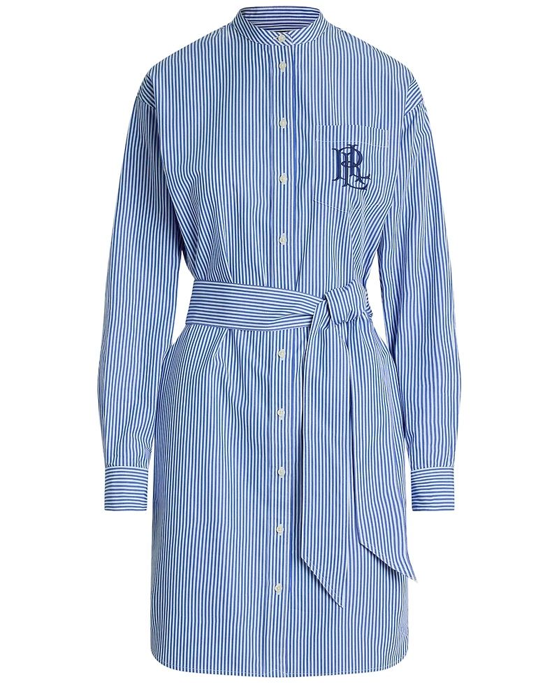Lauren Ralph Lauren Women's Striped Belted Broadcloth Shirtdress