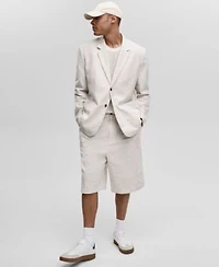 Mode Of One Mens Relaxed Fit Speckled Textured Blazer Shorts Exclusively At Macys