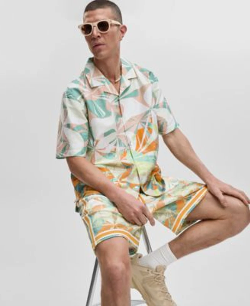 Mode Of One Mens Slick Play Camp Shirt 7 Mesh Shorts Exclusively At Macys