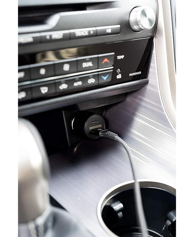 2-Port Car Charger, 48W High-Speed Usb-c and Usb-a for 12V Sockets