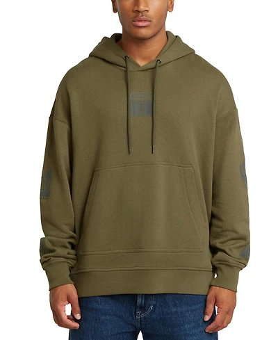 G-Star Raw Men's Relaxed Fit Long Sleeve Multi-Logo Graphic Hoodie