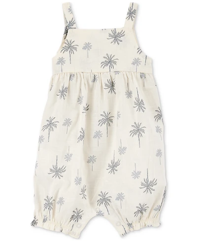 Carter's Baby Girls Cotton Palm Tree-Print Tank Romper