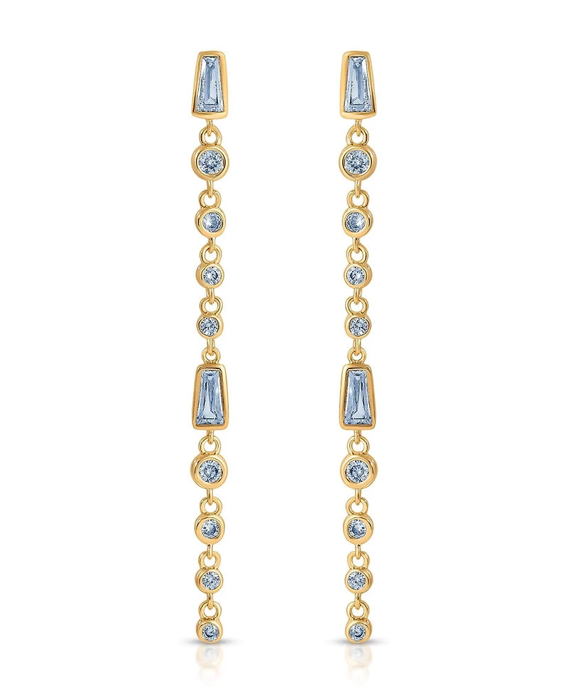 Ettika Blue Crystal Linear Earrings