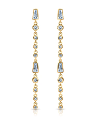 Ettika Blue Crystal Linear Earrings