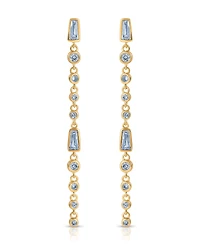 Ettika Blue Crystal Linear Earrings