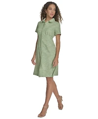 Calvin Klein Women's Tweed Collared Shirtdress