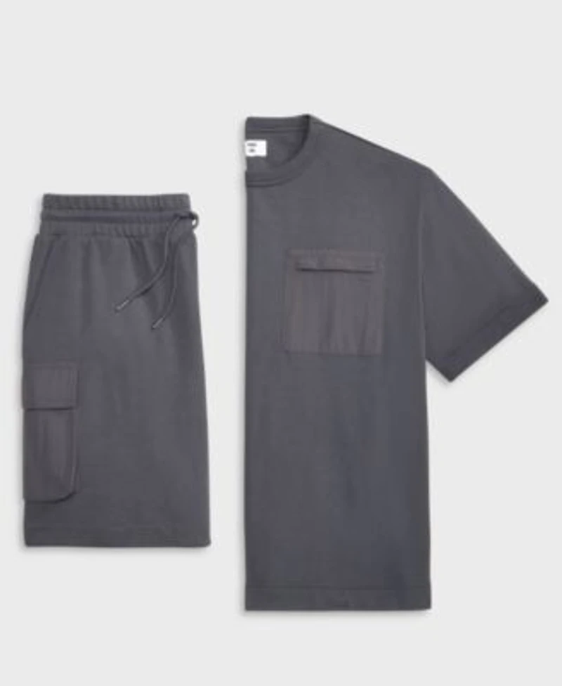 Mode Of One Mens Mixed Relaxed Fit French Terry Pocket T Shirt Regular Fit Printed 7 French Terry Cargo Shorts Macys Exclusive