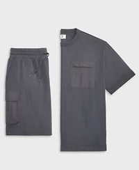Mode Of One Mens Mixed Relaxed Fit French Terry Pocket T Shirt Regular Fit Printed 7 French Terry Cargo Shorts Macys Exclusive